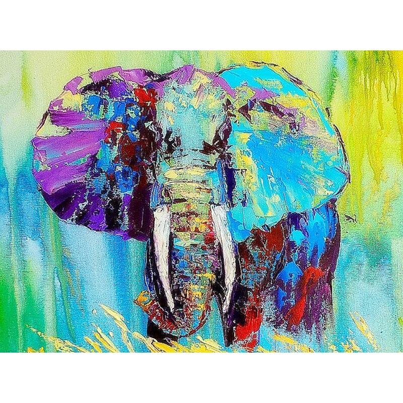 Noua pictură cu diamant 5D DIY, elefanți, broderie cu diamante, animale, punct de cruce, burghiu rotund complet, decorarea casei, cadou de artă manuală