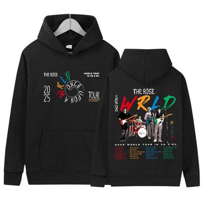 Raper The Rose Once Upon AWRLD Trasa Koncertowa 2025 Bluza z Kapturem Męska Damska Moda Y2K Harajuku Bluzy z Kapturem Długi Rękaw Polar Streetwear