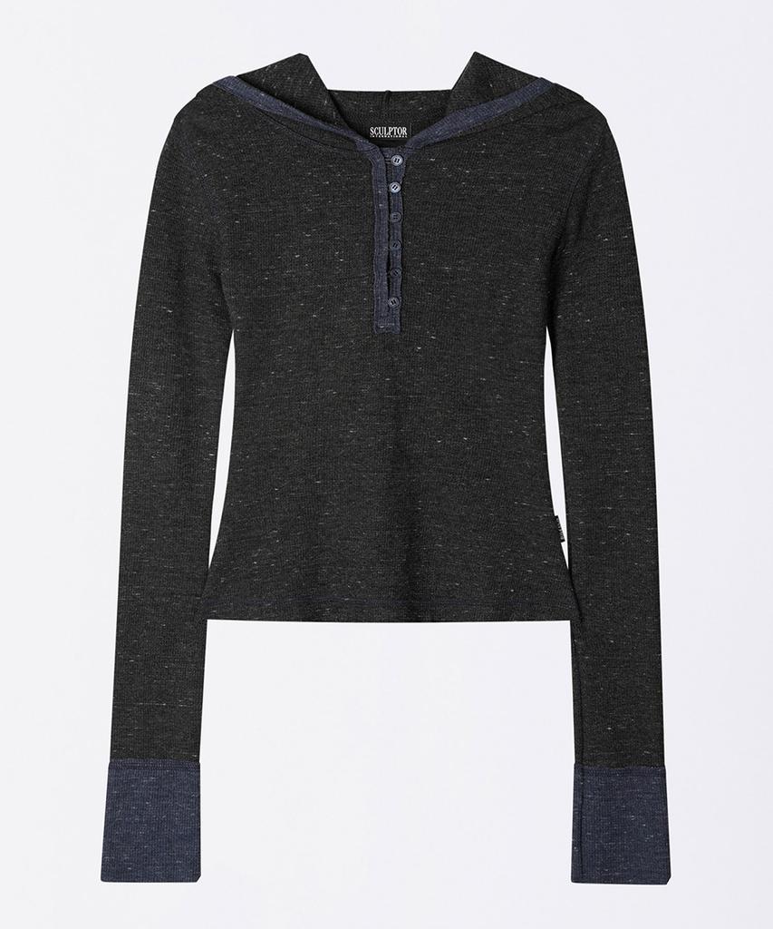 SCULPTOR Heather Hoodie Tee Charcoal