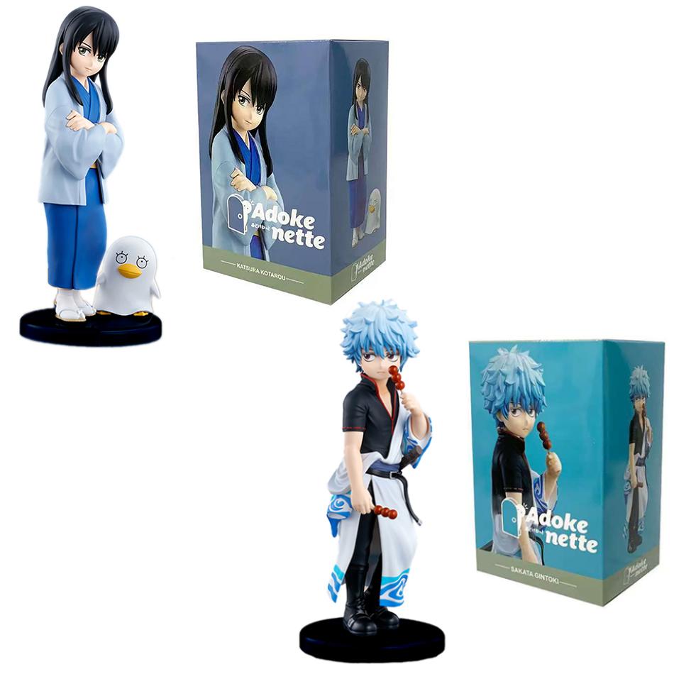 13CM Adokenette GINTAMA Sakata Gintoki&Katsura Kotarou Figure Anime Peripheral Action Model Desktop Decorative Toy Collect Gift