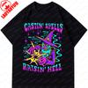 Wizard Casting Spells Printed Unisex Cotton Tshirts Casual Short Sleeve Tee Summer Spring Gothic Novelty Women Unisex Cool Tops
