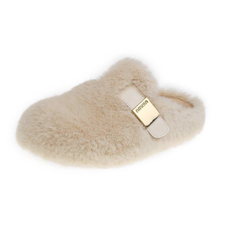 Winter Fluffy Fur Slippers Women Platform Slip-on Female Footwear Loafers Fur Casual Slides Autumn Comfort Home Mueller Shoe