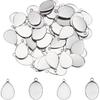 UNICRAFTALE Pendant Trays Teardrop and Oval Shapes Blank Bezel Trays Base Pendant 304 Stainless Steel Pendant Cabochons Settings for DIY Earrings