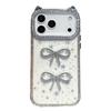 KEYSION Cute 3D Cat Ear Transparent Phone Case for iPhone 17 Pro Max 17 Air 16 Plus 16 Glitter Jewelled Bowknot Shockproof Back Cover