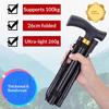 Foldable Telescopic Aluminum Alloy Trekking Pole Lightweight Multifunctional Elderly Hiking Walking Stick