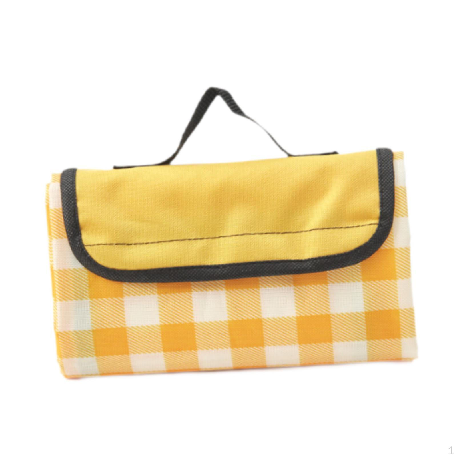 

, Camping Blanket, Folded, Water Resistant, Fashionable, Multipurpose, with Handle, Picnic Oxford Cloth Yellow