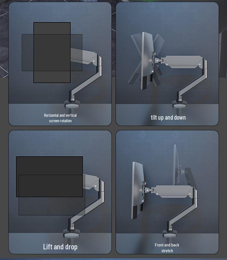 Adjustable VESA Monitor Arm with Cantilever Lift & Rotation