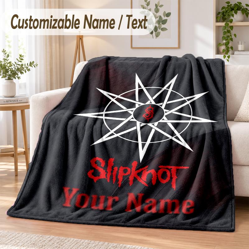 Personalisierte Flanelldecke mit Slipknot-Aufdruck Warme Gemütliche Decke für Zuhause Sofa Bettwäsche