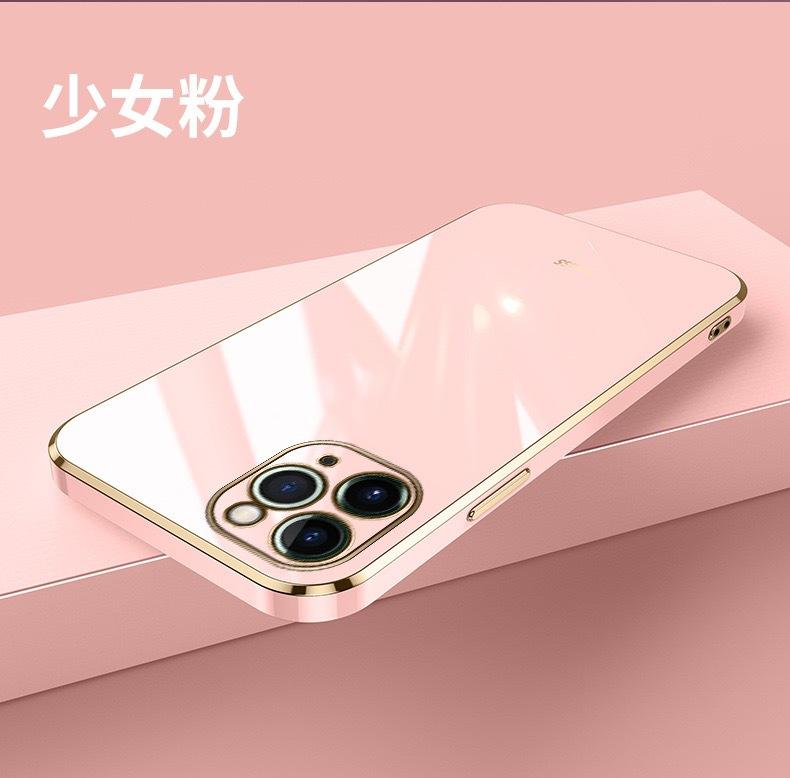 Applicable to ipnoe14promax mobile phone case electroplating straight edge soft case Apple iphone14 lens all-inclusive anti-drop