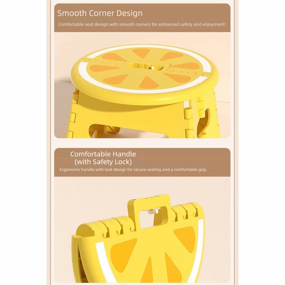 Non-Slip Folding Stool Sturdy Kids Step Stool Cartoon Low Chair Kitchen