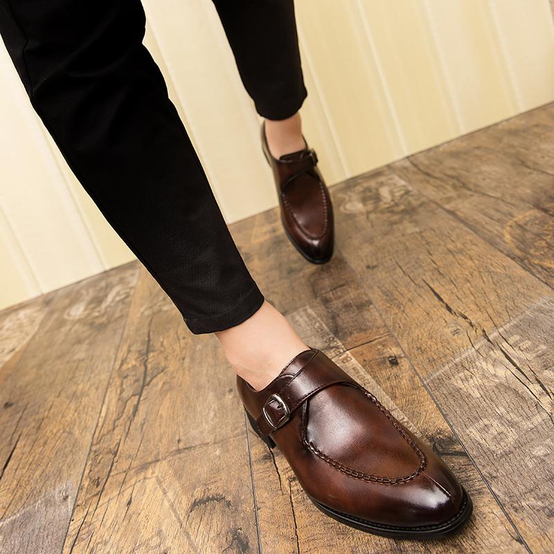 Fashion New Driving Moccasins Leather Sole Formal Business Shoes for Mens Wedding Office Dress Shoes Men's Pointed Toe Leather Loafers