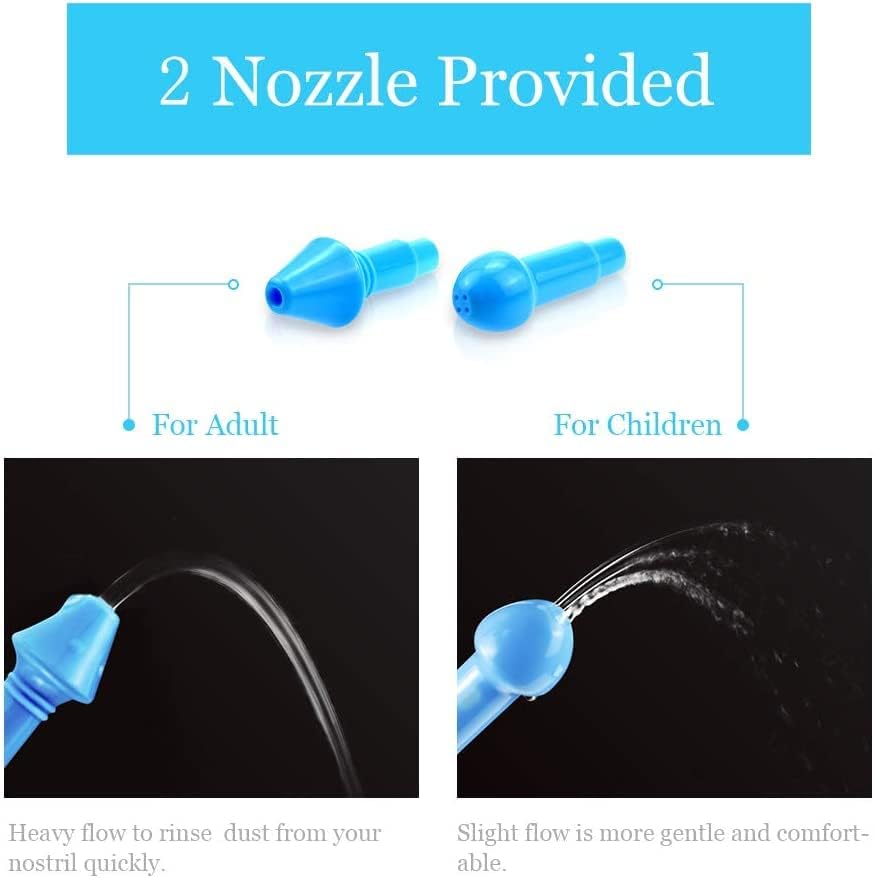 Yetişkinler ve Çocuklar için 300ml Burun Spreyi, 30 Burun Yıkama Tuzu ve Termometre Etiketleri ile, Burun Temizliği ve Yıkaması için