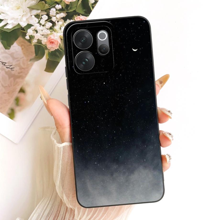 For Vivo V70 Lite V70 FE VivoV70 V2538 v2550 V2548 Phone Case Floral Aesthetic Moon Nigth Bow Pattern Funda Soft Silicone Cover