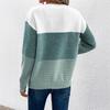 Color Block Knitted Sweater – Women's Cozy Loose Fit, Autumn & Winter Style