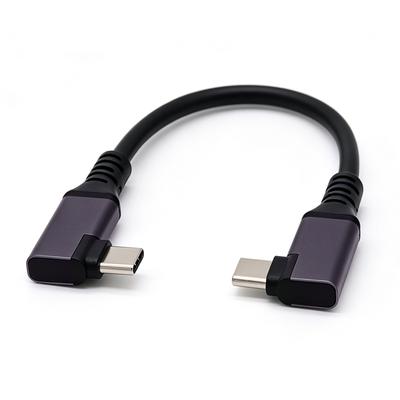 Short Type-C USB Coaxial 90 Degree Plug Aluminum Alloy PVC Jacket 10G 100W 5A Fast Charging VR Smart TV Tablet Mobile Phone