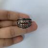 New Simple  Devil's Tooth Open End Ring Retro Punk Hip Hop Couple Gift Creative Trend Party Jewelry Ring Gift Accessory