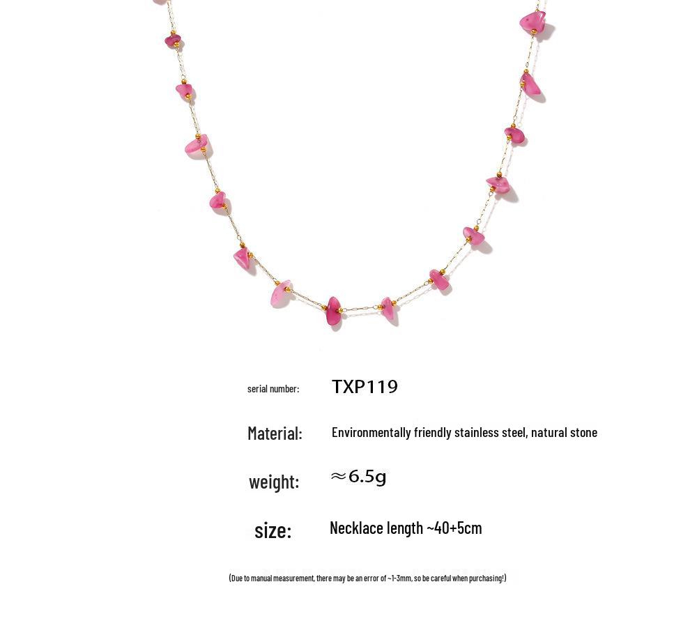 Bohemian Pink Stone Luxury Choker & Bracelet Set for Women