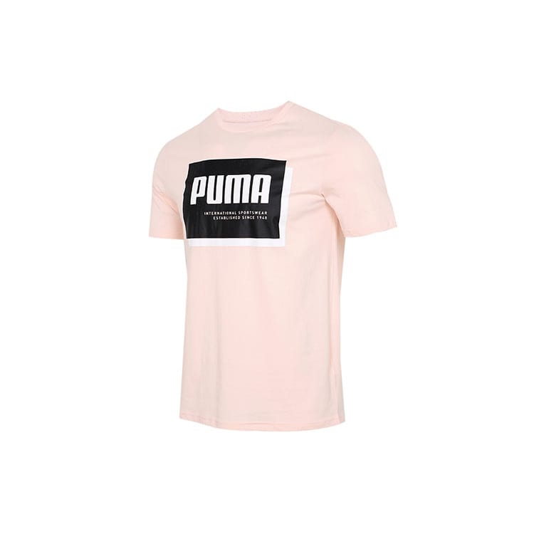 Puma Summer Court T Shirts Men's Pink Crew Neck Moderate Straight Fit 845864-27