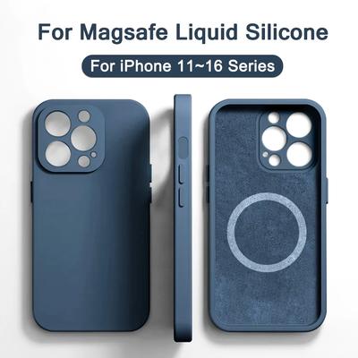 סיליקון נוזלי יוקרתי למארז טלפון מגנטי Magsafe עבור iPhone 16 15 14 12 11 13 Pro Max כיסוי עמיד בפני זעזועים לטעינה אלחוטית