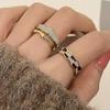 Vintage Enamel Oil Open Gold Rings Checkerboard Finger Ring  Accessories Jewelry Gift