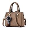 Women's Minimalist Pompom Pendant Shoulder Bag - Large Capacity Crossbody Handbag