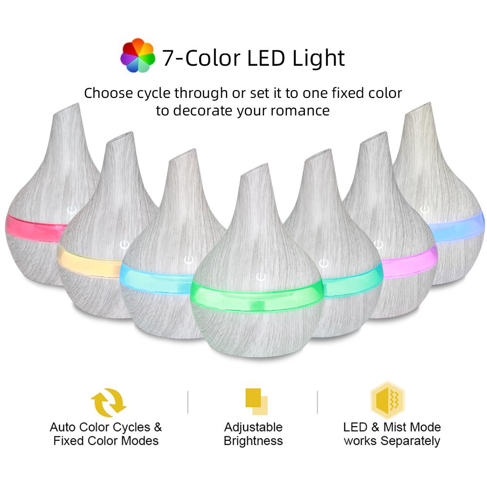 Mini USB Humidifier with Essential Oils, 300ml Portable Diffuser for Travel, Desk, Bedroom & Small Rooms  Cool Mist & Quiet Oper