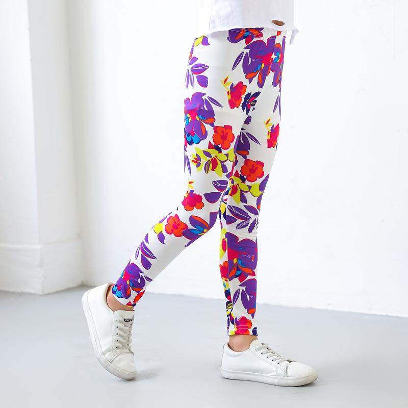 Wish Girls' Leggings Spring and Autumn Thin Children's Elastic Printed Pants Korean Style Medium