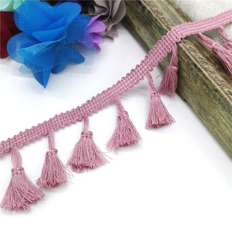 2 Yards Spitzenbesatz Nähband Quaste Fransen Baumwolle Ethnisch Lateinisches Kleid Bühne Bekleidung Vorhang Dekorativ DIY