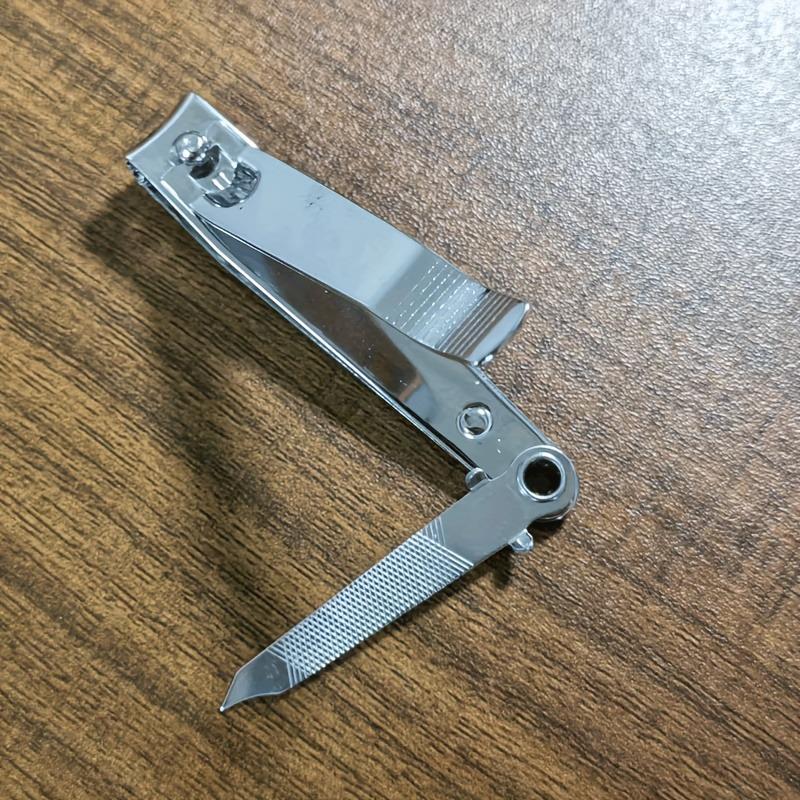 [Classic Nail Clipper] Single-Pack Large Stainless Steel Nail Clipper with File | Classic Style, Flat Blade Edge, Non-Foldable