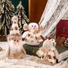 Christmas Snowman Ornament with Knitted Hat and Scarf