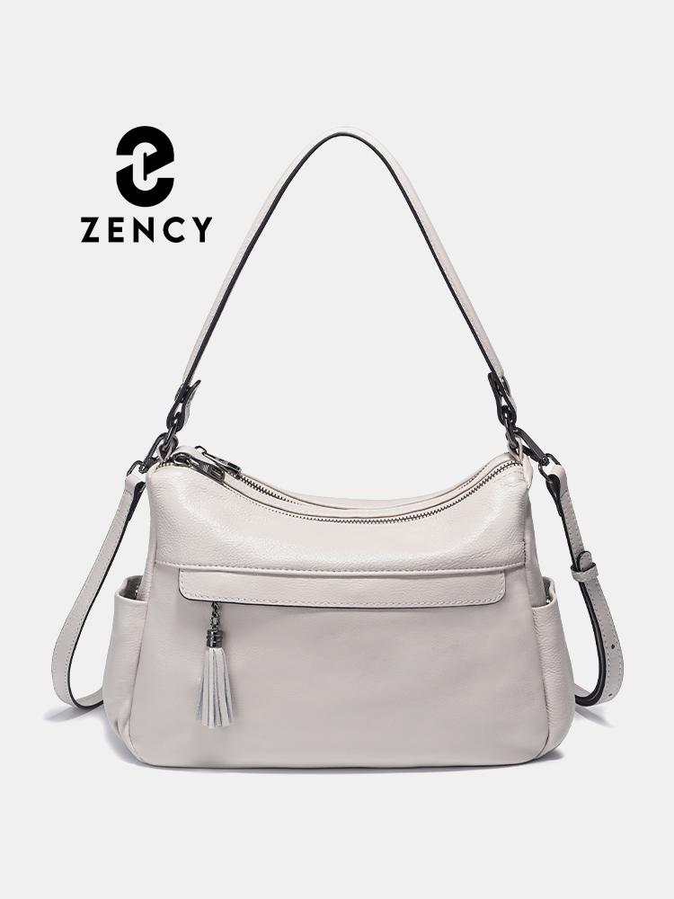 

Zency 100% Натуральна М яка Шкіряна Сумка Хобо на Плече для Жінок абрикосовий
