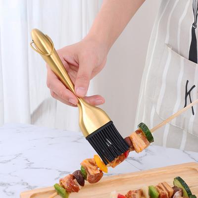 1 Pcs Öl Pinsel Edelstahl Silikon Küche BBQ Grillen Backen Kochen Pinsel Grill Kochen Werkzeuge