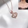 Elegante Doppel Liebe Herz Halskette Anhänger Frauen Gold Farbe Kette Halskette Mutter Geschenk Hochzeit Schmuck