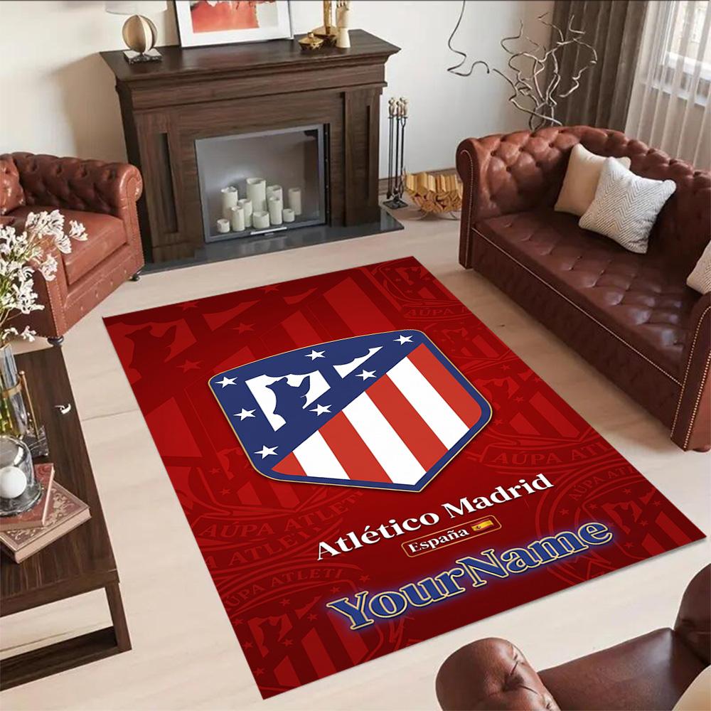 Atletico Madrid Customize Text Area Rug Perfect for Foyer Dining Room Entryway Hallway Anti-slip Rug Office home decor