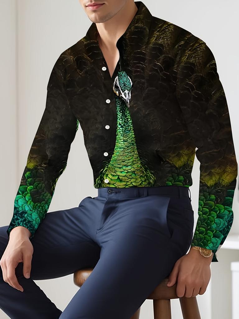 Men's Novelty Button-down Collar Shirt