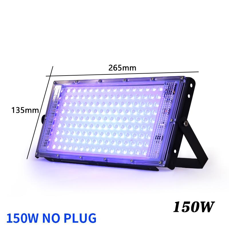 50W 100W 150W UV FloodLight 395nm 400nm Waterproof AC220V Ultraviolet Fluorescent Stage Lamp Disco Party LED Stage Blacklight
