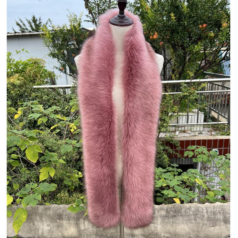 

Модный и универсальный шарф из искусственного меха лисы Длинный шарф из искусственного меха енота Теплый меховой шарф Зимний женский шарф