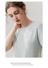 Lekasha 100% Pure Cashmere Round Neck Hollow Knit Short Sleeve T-Shirt