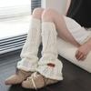 Spring Summer Japanese Spice Girl Hollow-out Leg Warmers for Women Knitted Breathable Calf Flared Student Slouchy Long Socks