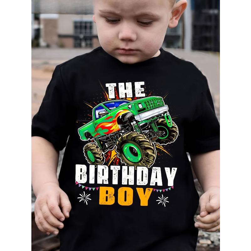 

European sizes Boys The Birthday Boy Monster T-Shirt - Soft Breathable Casual Round Neck Tee Suitable for Birthday Outfit & Everyday Summer Wear 98cm чёрный