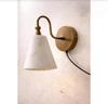 Mid Century Modern Vintage Brass Wall Sconce Alabaster Stone Glass Light Bedside & Bedroom Wall Lamp Luxury Handmade Home Decor Lighting