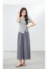 Summer new casual temperament short sleeved shirt wide leg skirt pants two-piece set of pants