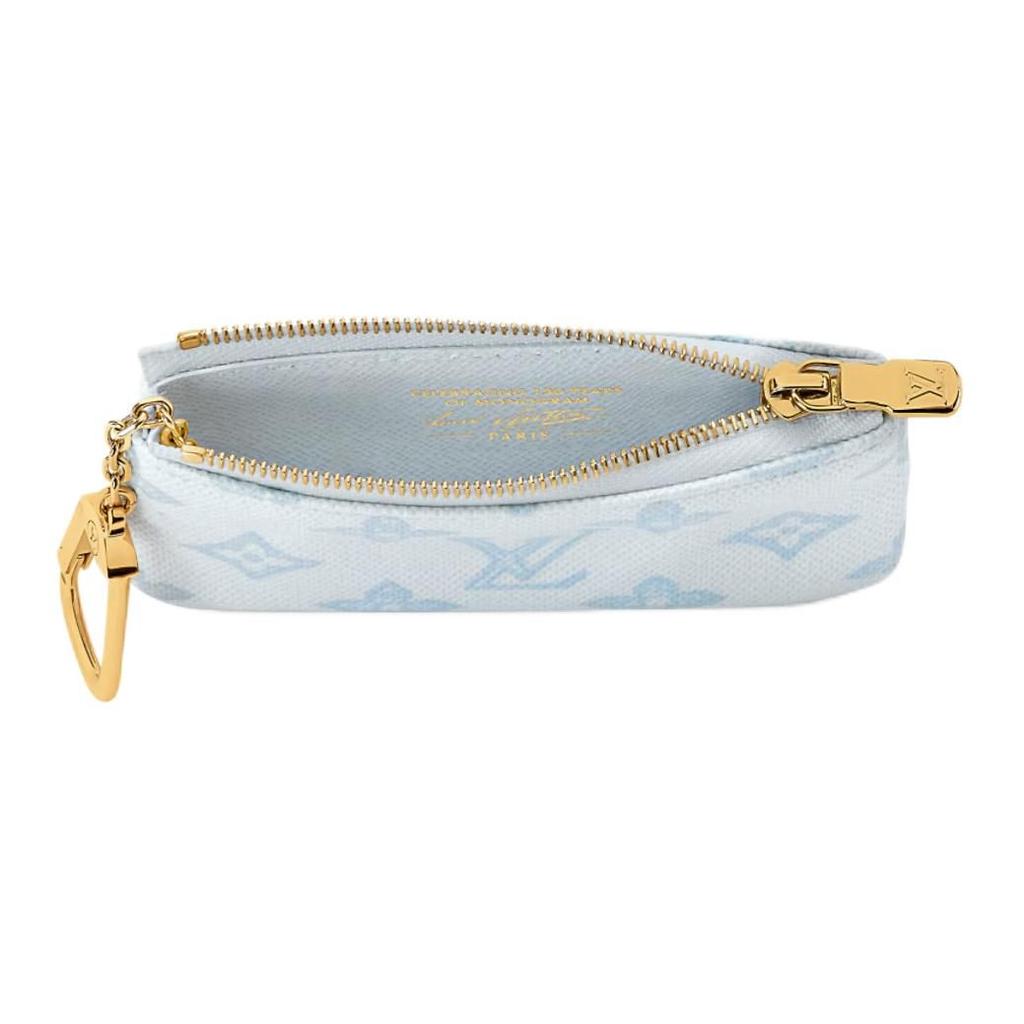 Louis Vuitton Coated Canvas Coin Purse Key Pouch Small Women's Blue M27674