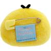 San-X Rilakkuma Emojis Plush Toy, Plush Badge, Kiiroitori B, AB27106, H50 x W60 x D20mm
