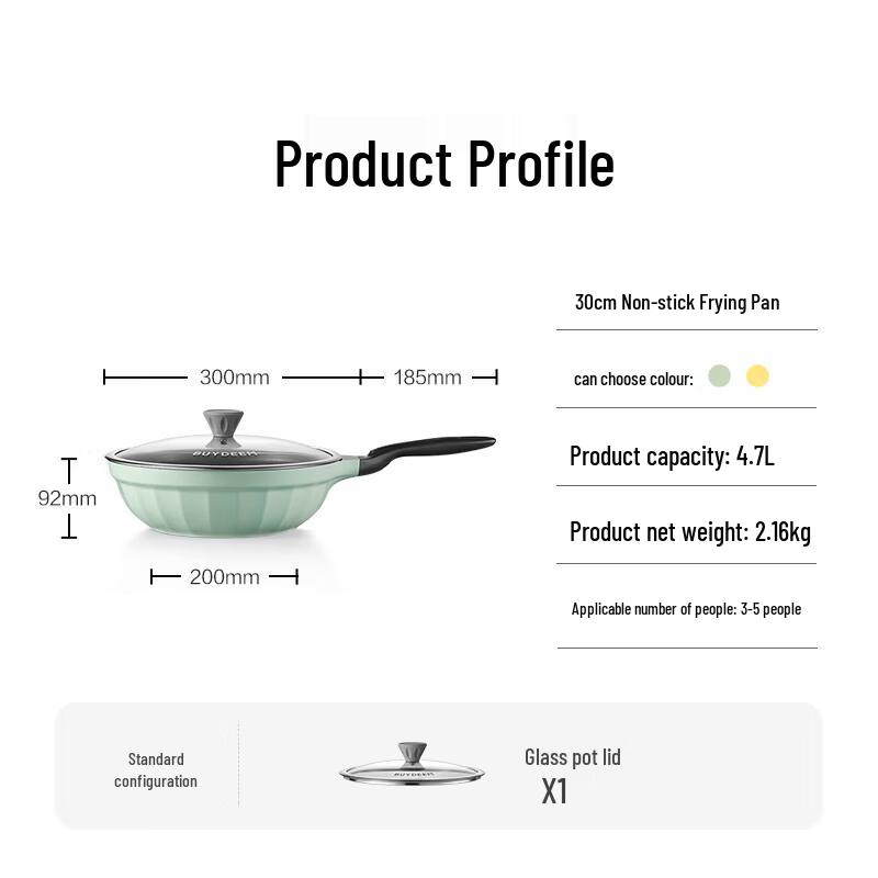 Buydeem 30cm Non-Stick Wok Frying Pan