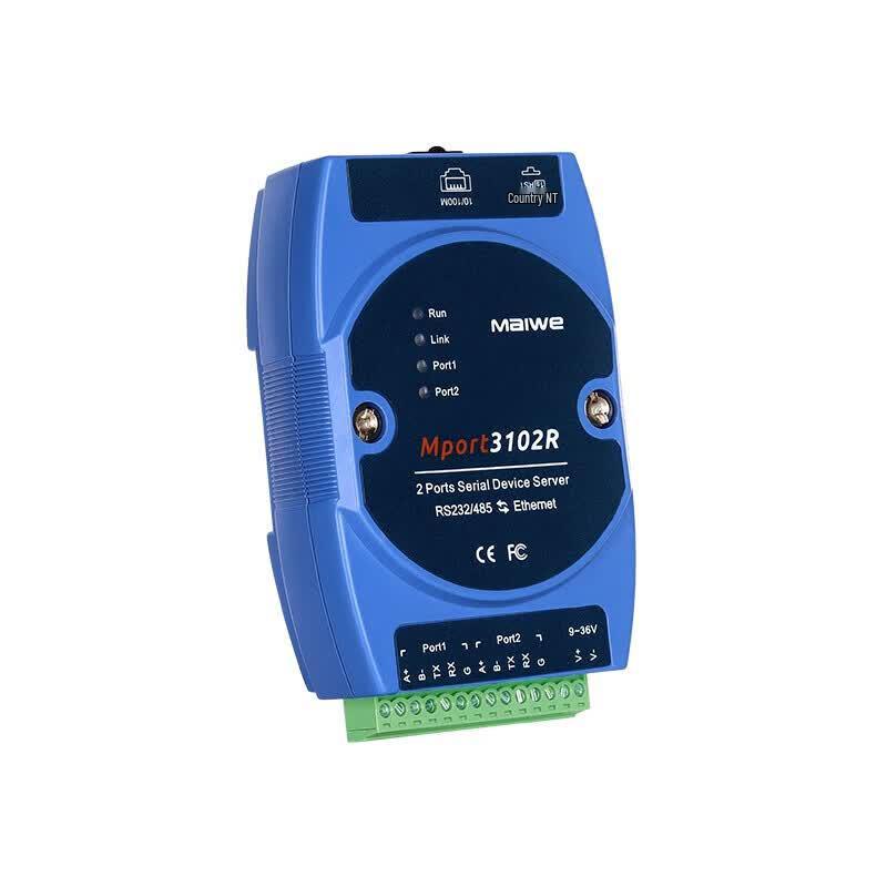 Maiwei Industrial Dual Serial Port to Ethernet Server with Modbus Gateway