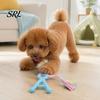 Letter Shape Pet Toy A-Letter Dog Chew with Braided Rope, Tug of War Boredom Puppy Teeth Cleaning Toy, for Small Medium Breed Dogs