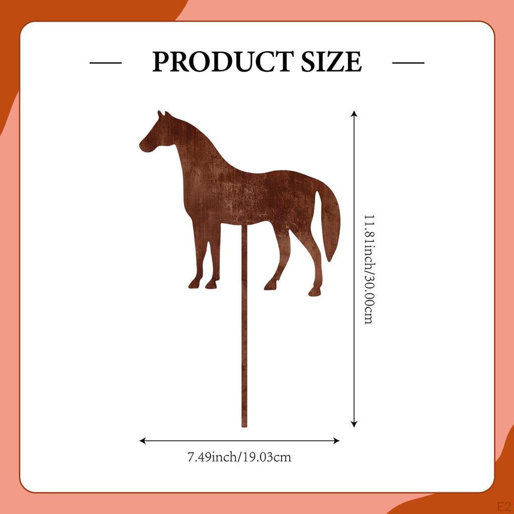Horse Garden Stake Decorative Yard Animal Sculpture Lifelike Easy to Use Gifts Standing