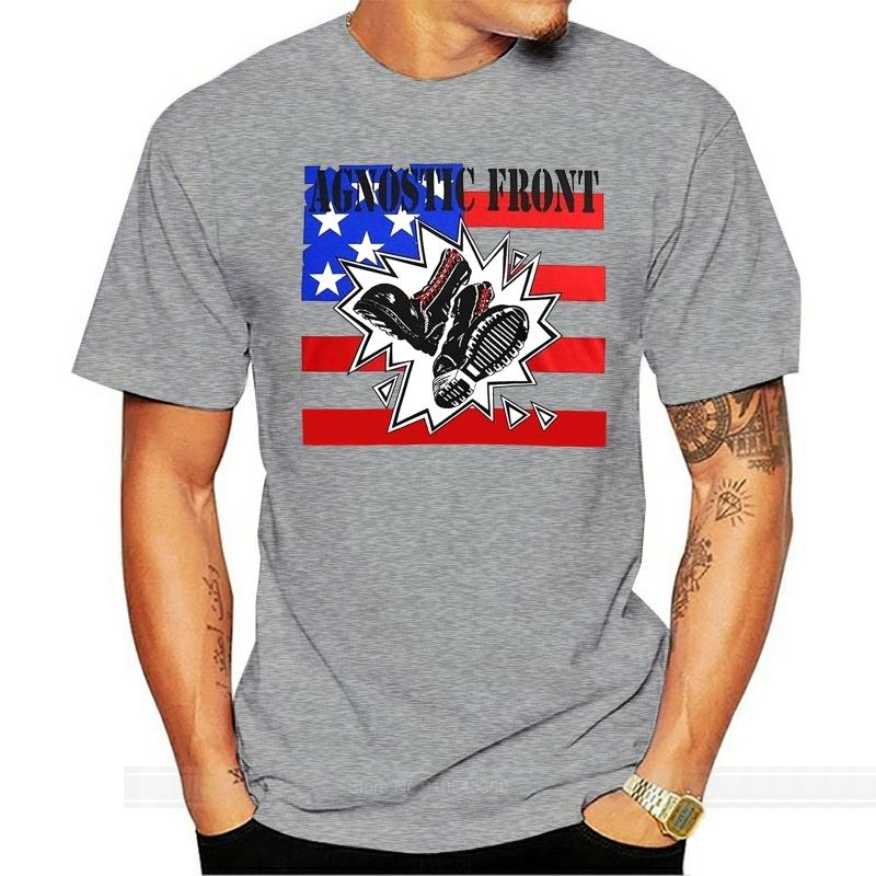 

Agnostic Front Flag TShirt Mens Summer Fashion Style tshirts male brand teeshirt men summer cotton t shirt 4XL