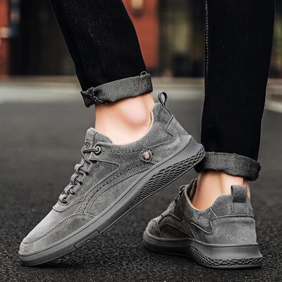 Men's Genuine Leather Casual Shoess Lace Up Trend Comfortable Men Shoes Outdoor Sneakers British Fashion Men High Top Moccasins